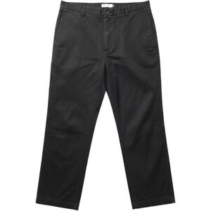 Calvin Klein Black Chino Pants Straight Leg 100% Cotton Trousers 36x29